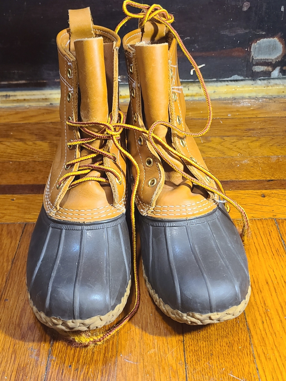 L.L. Bean Tan Leather and Dark Rubber Duck Boots
